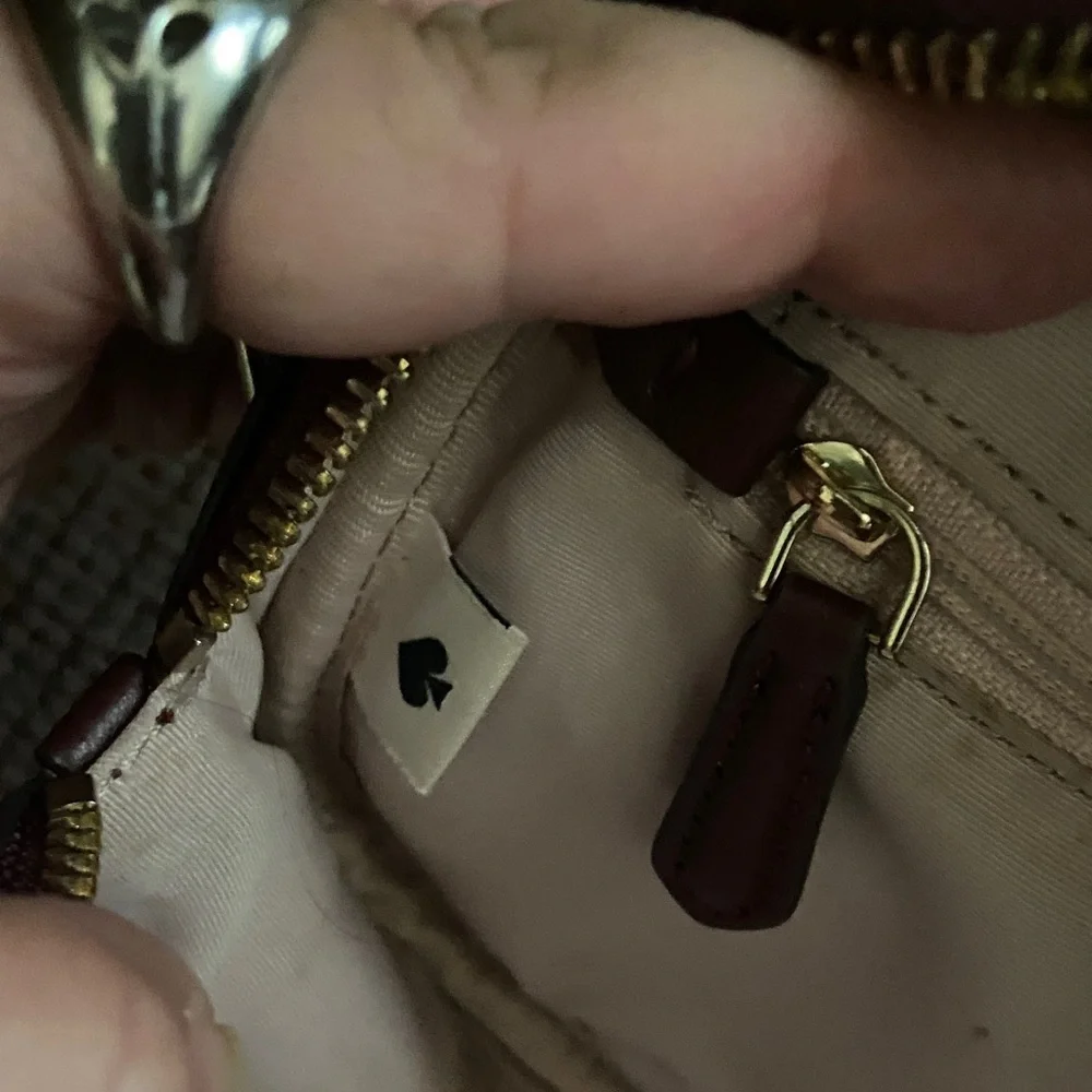 Kate Spade Burgundy and Tan Crossbody Bag - Picture 7 of 9